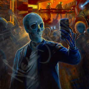 'Selfie', an original painting by Niel Bushnell. Acrylics on canvas.