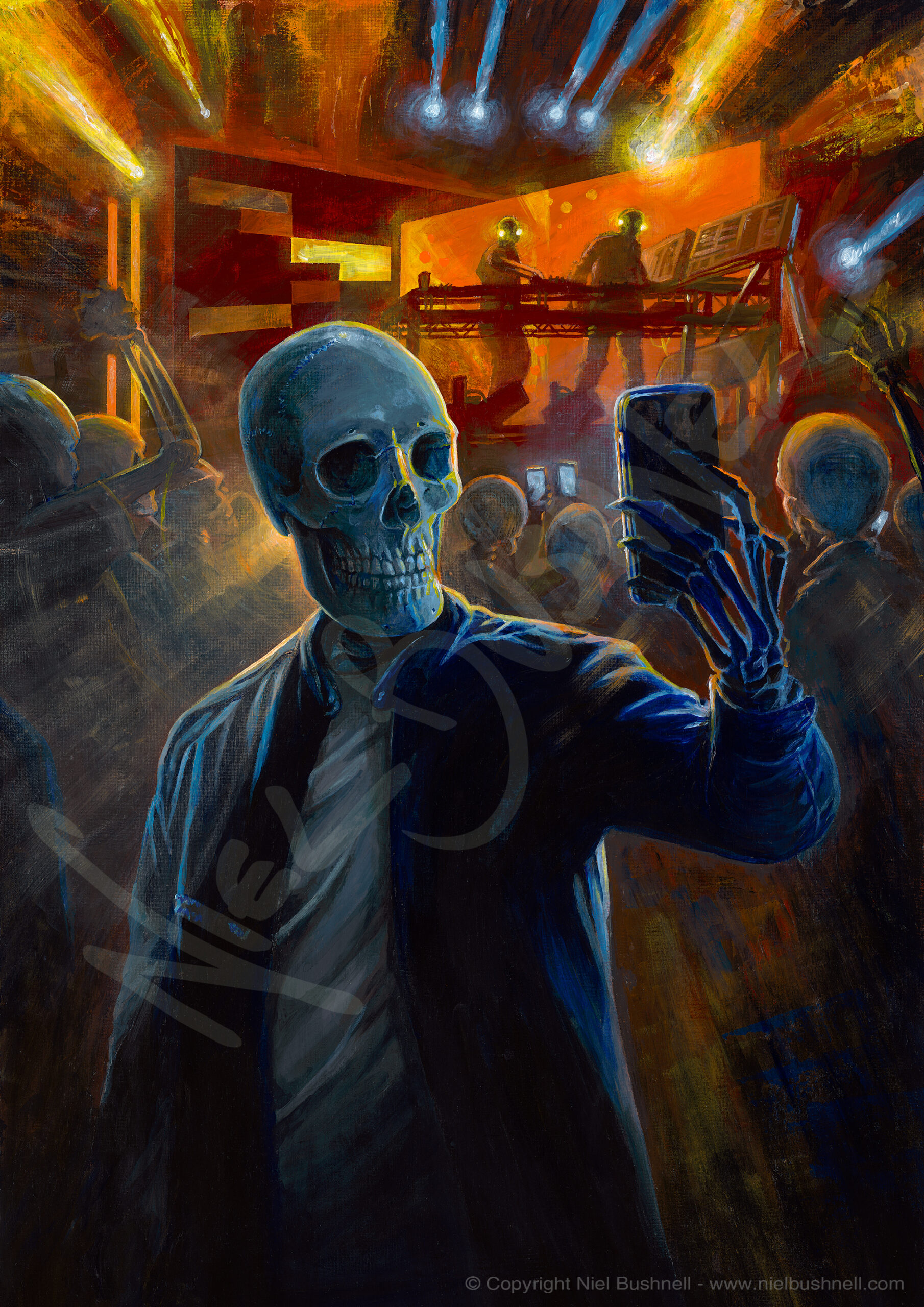 'Selfie', an original painting by Niel Bushnell. Acrylics on canvas.