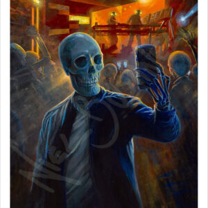 'Selfie', an original painting by Niel Bushnell. Acrylics on canvas.